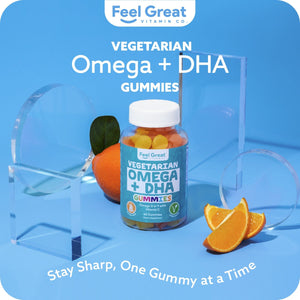 Vegetarian Omega + DHA Gummies Gummies Feel Great 365, LLC 